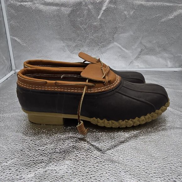 L.L. Bean Vintage Men's Low Duck Bean Boots Rubber Mocs Leather Size 13 USA - Picture 1 of 7